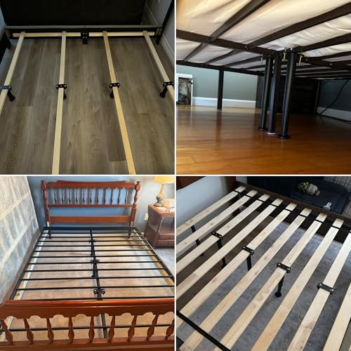 Under Bed Metal Support Legs, Adjustable Height Bed Frame Support Leg, Bed Slat Support Leg for Heavy Duty/Wooden/King/Queen Bed Frame (7"-12.6" (4pcs)) - size: 7"-12.6" (4pcs)