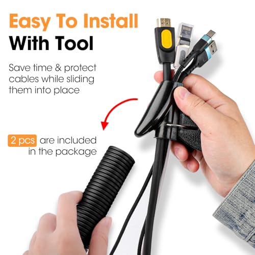 40 FT Wire Loom 1 Inch, Split Wire Loom Tubing Wire Conduit, Wire Protector Tubing – Black - color: 1" x 40ft-Black