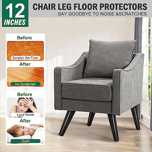 FoDau770 Rubber Wood Legs 12", Slant Taper, 5/16"-18 Thread, Black, 4pcs | Wood Couch legs - Mid Century Sofa Legs - Furniture legs Replacement for Cabinet Dresser Chair Ottoman - color: Black, size: 12 Inch - Slanted (80°)