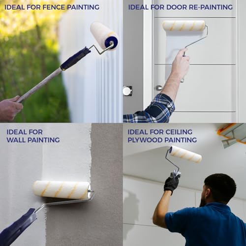 Pro Grade Paint Roller Covers, 9 Inch, 1/2 Inch Microfiber Nap, 6 Pack | For rough, smooth & semi-smooth surfaces | Walls & ceilings | Interior & exterior | Shed-resistant, lint-free