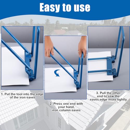 LIHAISHENG Heavy-Duty Eaves Seam Locker Tool, 6.3" x 12.6" Drip Edge Hemming Bender for Standing Seam Metal Roofs, Clean Fold Crimping Tool for Roofers & Sheet Metal Pros, LHS-AAA