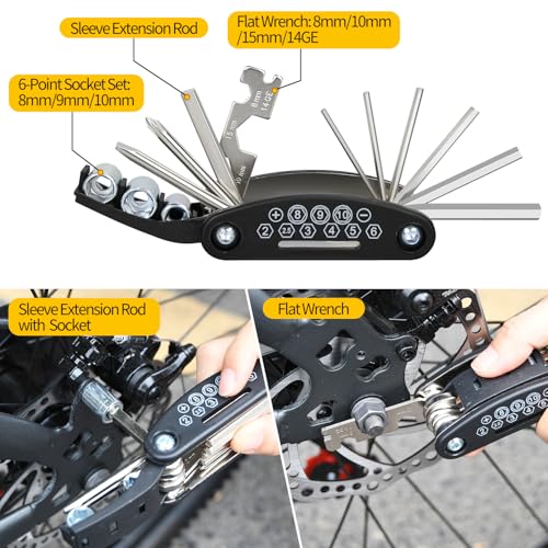 Bike Repair Kit, Bike Tire Repair Tool Kit for Mountain Bike and Road Bike - size: Multi-Tool+Tire Repair Kit