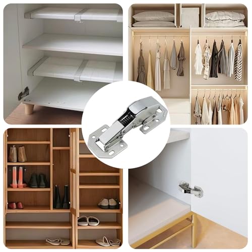 BADALU 4-Pack Hidden Hinges for Cabinet Doors Frameless, Concealed Cabinet Hinges, 90 Degree Surface Mount Hinges 4.2 in (No Cup Grooving) - style: 90 degree Surface Mount Hinges - 4 Pack
