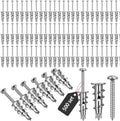 1000 Pieces Zinc Self-Drilling Metal Drywall Anchors with Screws Kit, Bulk Heavy Duty Wall Anchors and #8 x 1-1/4'' Screw (500 Anchors+500 Screws) Includes