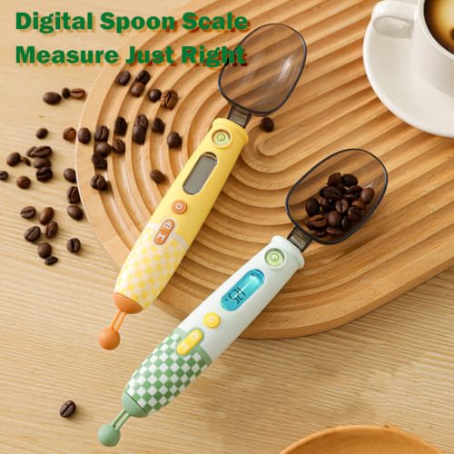 Plaid Digital Measuring Spoon Rechargeable High Precision LCD Scale 18oz - color: Yellow
