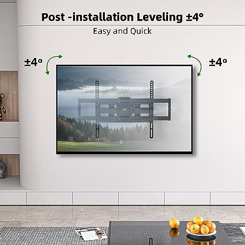 Full Motion TV Wall Mount for Most 37"-84" Flat Screen TV, Swivel or Tilt TV Wall Bracket with Dual Articulating Arms, for 12"-16" Wood Studs, Max VESA 600x400mm, Load 120 lbs by USX MOUNT - size: 37-84 inch, 120 lb