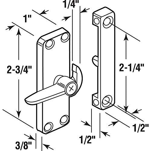 Prime-Line A 104 Die-Cast Sliding Screen Door Latch, Black - color: Matte Black