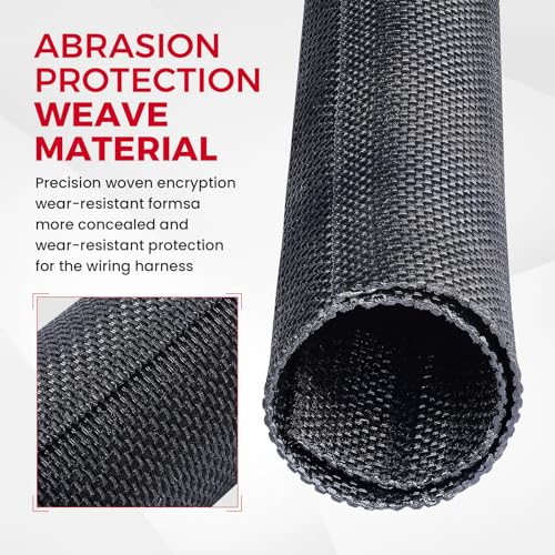 Black Braided Wire Loom Mesh Woven Split Sleeving 3/8''-18ft - style: 3/8" - 18 Feet