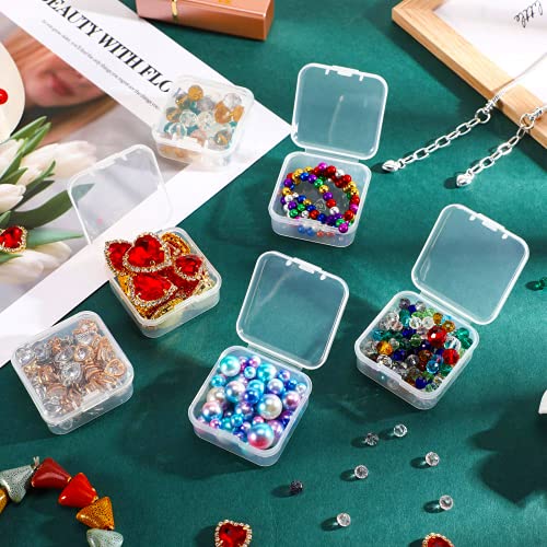 Jetec 6 Pieces Small Clear Plastic Storage Box, 2.9 x 2.9 x 1 Inch - size: 2.9 x 2.9 x 1 Inch