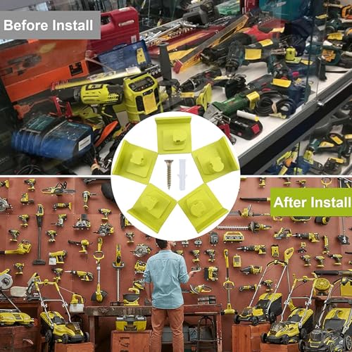 5 Pack Tool Holder Compatible with Ryobi 18V Wall Mount Plastic - size: 5 Pack