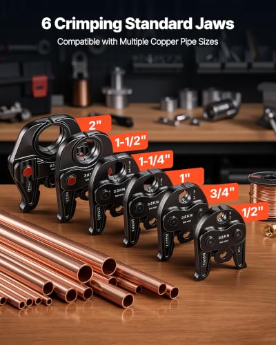 VEVOR Press Tool 18V Electric Pipe Crimping Tool for 1/2" - 2" Copper Pipes - size: Standard Size