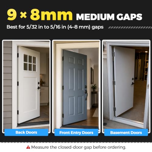 Ravinte Weather Stripping Door Seal Strip, 23 FT D-Shaped Silicone, White - color: White, size: 3/8" W × 5/16" T x 23FT