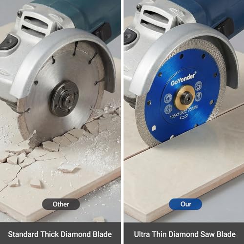 GoYonder 4 Inch Tile Blade, Super Thin Diamond Saw Blade for Cutting Porcelain Tiles, Granite Marble Ceramics (4"-Blue) - size: 4"-Blue