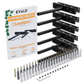 EVALD LevelMate™ Titan-Mount 6 Inch Floating Shelf Brackets, Heavy Duty Hidden Shelf Brackets for Floating Shelves, Black Carbon Steel Shelf Supports with Screws & Anchors (6 Pack) - size: 6 Inch, style: 6 Pack Titan-mount