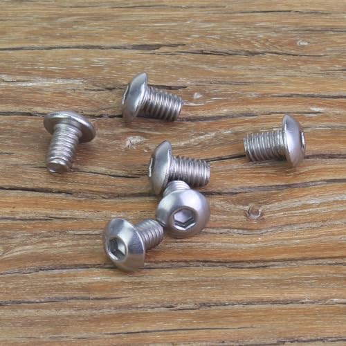105 Pieces M4 x 6mm Button Head Socket Cap Screws, Thread Pitch 0.7mm, Sutemribor M4 Screws, 304 Stainless Steel, Fully Threaded, Silver - size: M4 x 6mm, style: Button Head