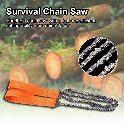 Pocket Chainsaw, Portable Camping Wire Chain Folding Hand Survival Chainsaw with Paracord Survival Bracelet for