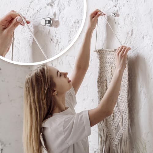 Watersay 50 Pcs Double Headed Picture Hanging Nails, Silver, Gongzi - color: Silver, style: Gongzi