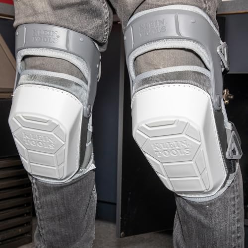 KLEIN TOOLS 60897 Knee Pads for Men and Women, Non-Marring, Heavy Duty Stabilizer Work Knee Pads, Adjustable Straps for Construction and Flooring - size: Non-Marring