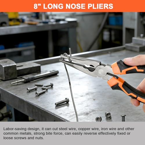3-Piece 6 Inch Pliers Set | Needle Nose, Diagonal Cutting, Slip Joint Pliers, For Plumbing - size: 6 INCH