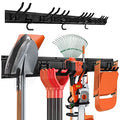 Garden Tool Rack Set, Garage Wall Organization Hanger with 3 Mop Holder and 6 Multi-Purpose Hooks, Garden Yard Shovels Rakes for String Hedge Trimmer Brooms Hoses Folding Chairs ladders, and More - size: 51 in rack with 9 hooks
