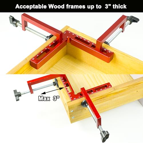 90 Degree Positioning Squares Right Angle Clamps for Woodworking - 4 Pack 5.5"Aluminum Alloy Woodworking Corner Clamps, for Picture Frame, Cabinet, Boxes, Drawers (4Pack 5.5'')
