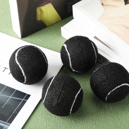 Macarrie 60 Pcs Precut Tennis Balls for Chairs Legs, Black - color: Black