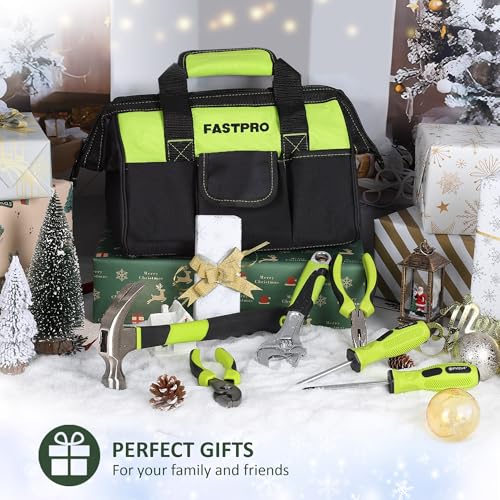 FASTPRO 220-Piece Home Tool Set, Household Repairing Tool Kit, Green - color: Green