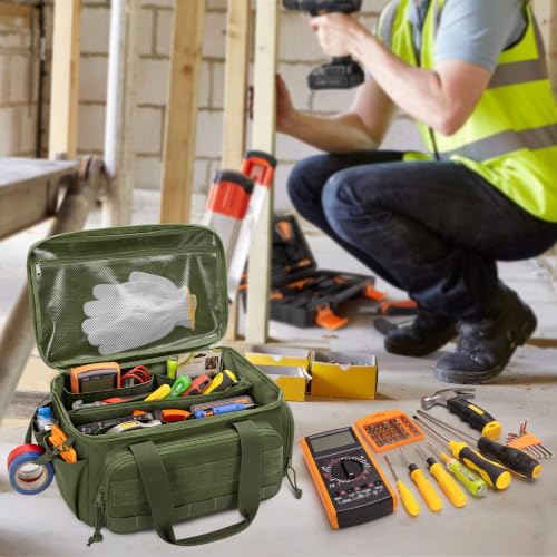 Rexmica 14-Inch Tool Bag Tool Storage Organizer Tactical Range Bag, Green - color: Green