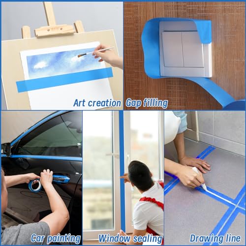 5 Rolls Painters Tape 2 Inch Wide Blue Painters Tape for Wall Painting - size: 5rolls/2in（L)