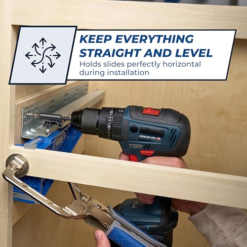 Kreg KHI-Slide Drawer Slide Jig - Drawer Slide Jig Kit - Drawer Slide Tool - for Cabinets, Drawers, Desks & More - Easily Install Drawer Slides - Set of 2 | Helps install hardware on cabinets and desks