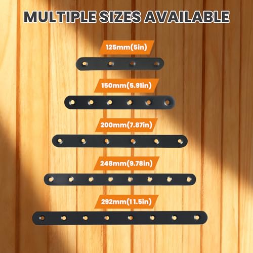 Alise Flat Bracket ,6-1/5in Black Mending Plate Flat Brace for Wood Shelves - color: Black, size: 6-1/5 Inch