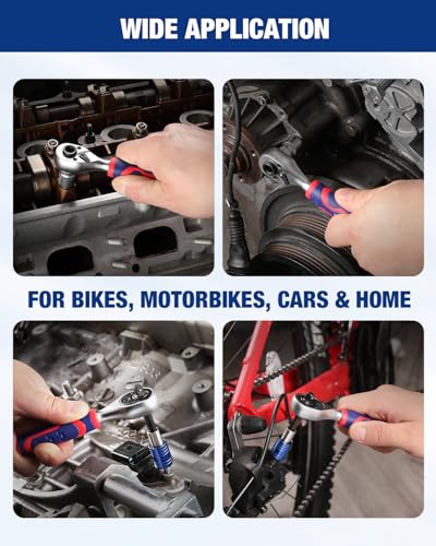WORKPRO 42 PCS 1/4" Drive Mini Socket Ratchet Wrench Set - style: Dual-Head Ratchet Accessory-Rich Set