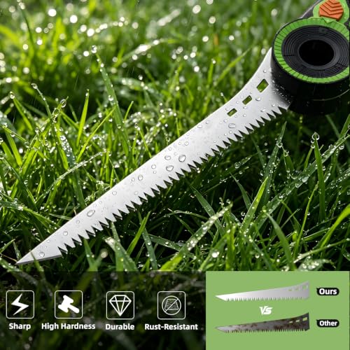 14Inch Folding Hand Saw,Heavy-Duty Pruning Saw with SK5 Extra-Long Blade - size: 14