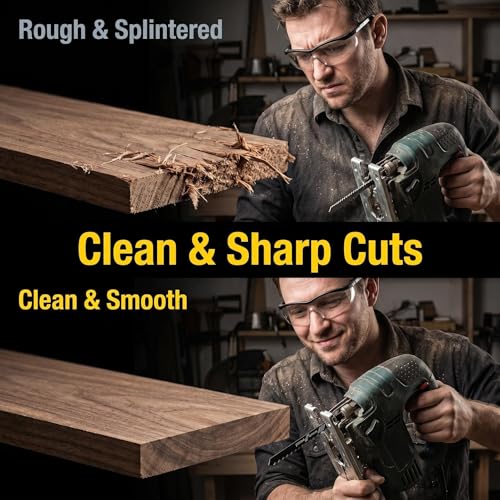 25PCS T244D 4-Inch HCS 6-Tooth Jig Saw Blade for Wood, Metal and Plastic Cutting Compatible with Bosch DeWalt Ryobi Skil Metabo ﻿