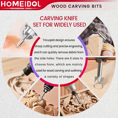 10PCS Wood Carving Drill Bits Set for Dremel Engraving Bits for Wood - style: 【10 PCS】5 Shapes