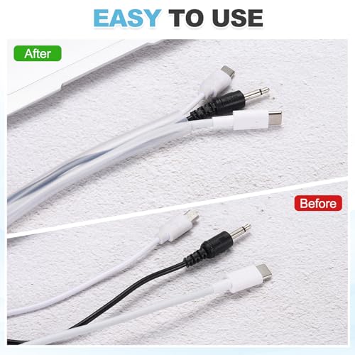 MECCANIXITY 3 m Split Silicone Cable Sleeve Tubing, ID 8mm Clear Split Silicone Tube Cord Organizer Wire Shielding Sheathing Wrap for USB Charge Power Cord Audio Video Cable - color: Clear, size: 8mm*3m