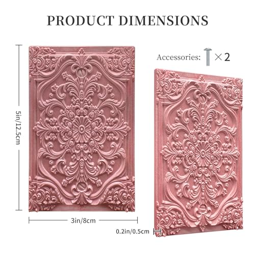 Decorative Light Switch Plate Covers Pink Flower Elegant 3D Floral Embossed 1 Gang No Device Single Blank Outlet Covers Wall Plate Light Switch Cover Plate for Bedroom Home Decor - color: Pink, size: No Blank 1-Gang/ 5 x 3 IN