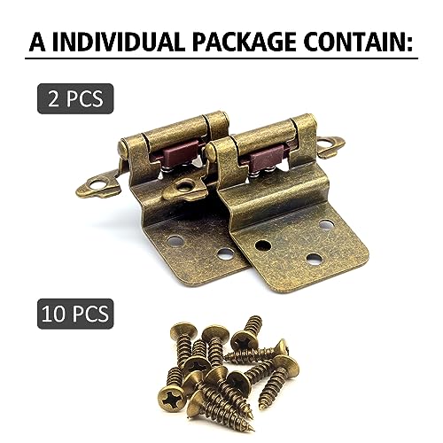 30 Pack (15 Pairs) 3/8 Inch Inset Antique Brass Hinges Self Closing - color: Antique Brass, size: 30 Pack (15 Pairs)