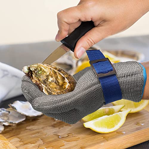 Schwer SlicePro ANSI A9 Cut Resistant Glove PR1707, Food Grade Stainless Steel Wire Metal Gloves, Cutting Gloves for Kitchen, Meat Cutting, Oyster Shucking, Fish Fillet, （M, 2 PCS） - size: Medium (Pack of 2), style: 2.0 Steel Wire+hppe