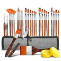 GETHPEN 29pcs Paint Brush Set, Acrylic Paint Brushes, Oil, Watercolor - style: Assorted Shapes