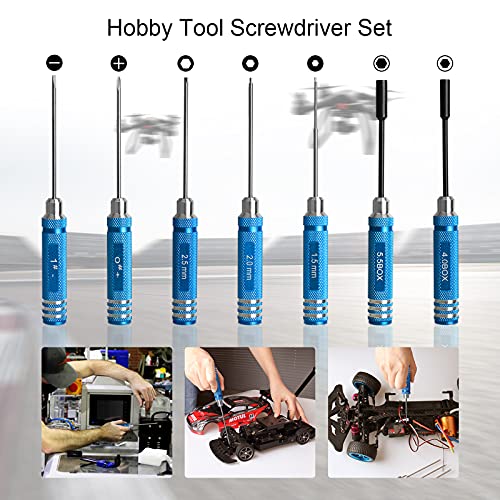 12Pcs RC Tools Kit W/Hex, Phillips, Flat Screwdriver & Plier Socket Wrench