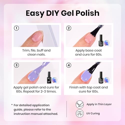 Beetles Purple Gel Polish Set, Floral Reverie Collection,6 Colors - color: Floral Reverie
