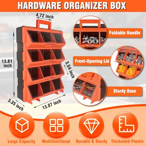 Tool Box Organizer,12-Compartment Portable Small Parts Organizer - size: 12-Compartment Tool Box Organizer