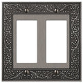 Amerelle 43RRAN English Garden Wallplate, 2 Rocker, Cast Metal, Antique Nickel, 1-Pack - color: Antique Nickel, size: 2 Rocker