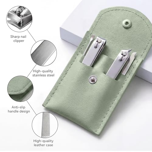 20PC Nail Care Kit,Professional Manicure Set，Nail Clippers Bulk - color: Green