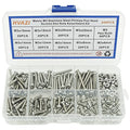 240PCS Metric M3 304 SS Phillips Pan Head Machine Screws & Nuts Kit | 9 Sizes 6-25mm Lengths 304 Stainless Steel Fully Threaded Pan Head Fasteners for PCB Electronics Arduino DIY Repair w/ Box - size: M3