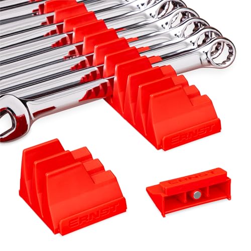 Ernst Manufacturing Wrench Pro - Modular Wrench Organizer for 20 Tools with Magnetic Base (Red) - Made in the USA - color: Red