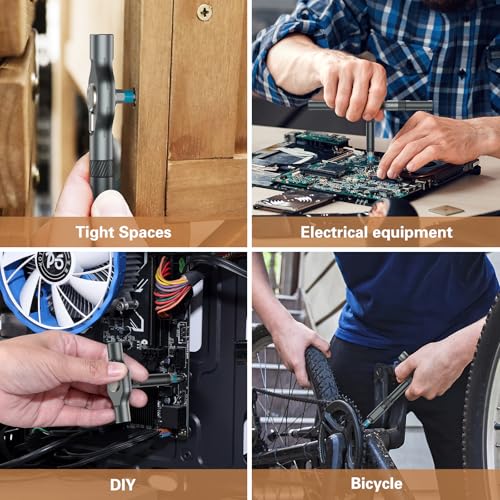 Bomivoi 24 in 1 Magnetic Screwdriver Set, DIY Ratchet Screwdriver Set, Multi Bit Magnetic Drive Set with Detachable Ratchet Handle, Portable Precision Repair Tool Kit for Furniture Computer Bicycle - style: 24 IN 1