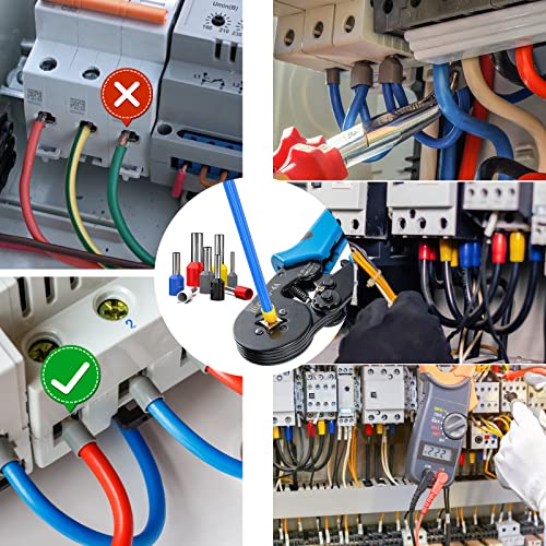 LUNEY 1250PCS Wire Ferrules Crimping Tool Kit for AWG 23-7(0.25-10mm²)