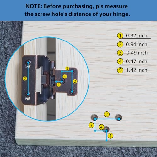 8 Pack (4 Pairs) 1/2 Inch Overlay Partial Wrap Hinges Oil Rubbed Bronze - color: Oil Rubbed Bronze, size: 8 Pack (4 Pairs)